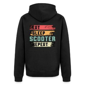 Scooter Stunt E-Scooter Stunt Vintage Geschenk - Unisex Premium Bio Zip Hoodie - Schwarz - Hinten - Nico (187cm)
