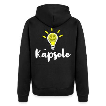 Käpsele - Unisex Premium Bio Zip Hoodie - Schwarz - Hinten - Nico (187cm)