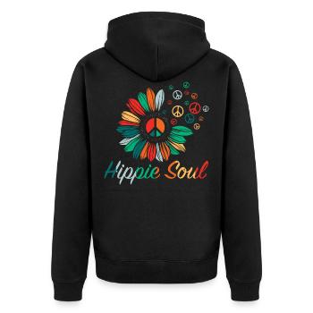 Peace World Peace Gift Idea T-shirt - Unisex Premium Organic Zip Hoodie - black - Back - Nico (187cm)