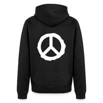 Peace World Peace Gift Idea T-shirt - Unisex Premium Organic Zip Hoodie - black - Back - Nico (187cm)