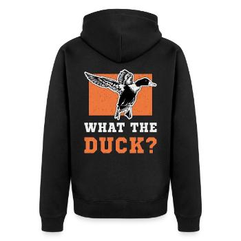 Bird Watching What The Duck Vintage Bird Watcher - Unisex Premium Organic Zip Hoodie - black - Back - Nico (187cm)