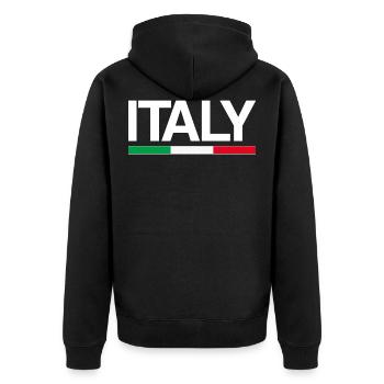 Italy Europe Flag 2021 Jersey - Unisex Premium Organic Zip Hoodie - black - Back - Nico (187cm)
