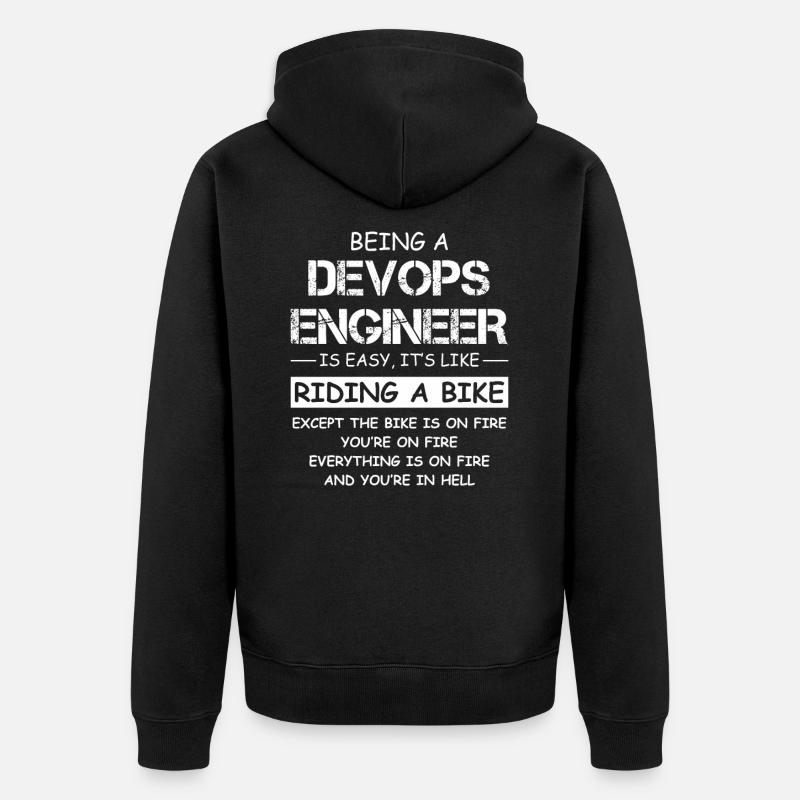 Devops Engineers! - Unisex Premium Bio Zip Hoodie - Schwarz