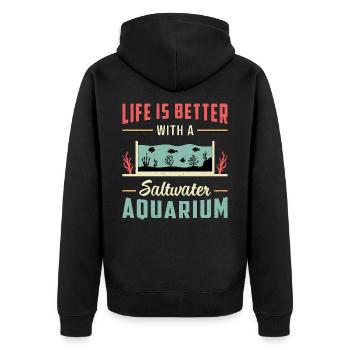 Eau salée Aquarium Aquaristique Aquaristique Cadeau - Veste à capuche bio Premium Unisexe - noir - Dos - Nico (187cm)