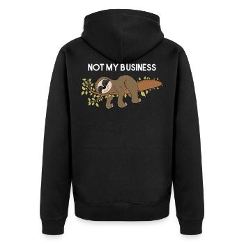 Paresseux Not My Business Paresseux Paresseux - Veste à capuche bio Premium Unisexe - noir - Dos - Nico (187cm)