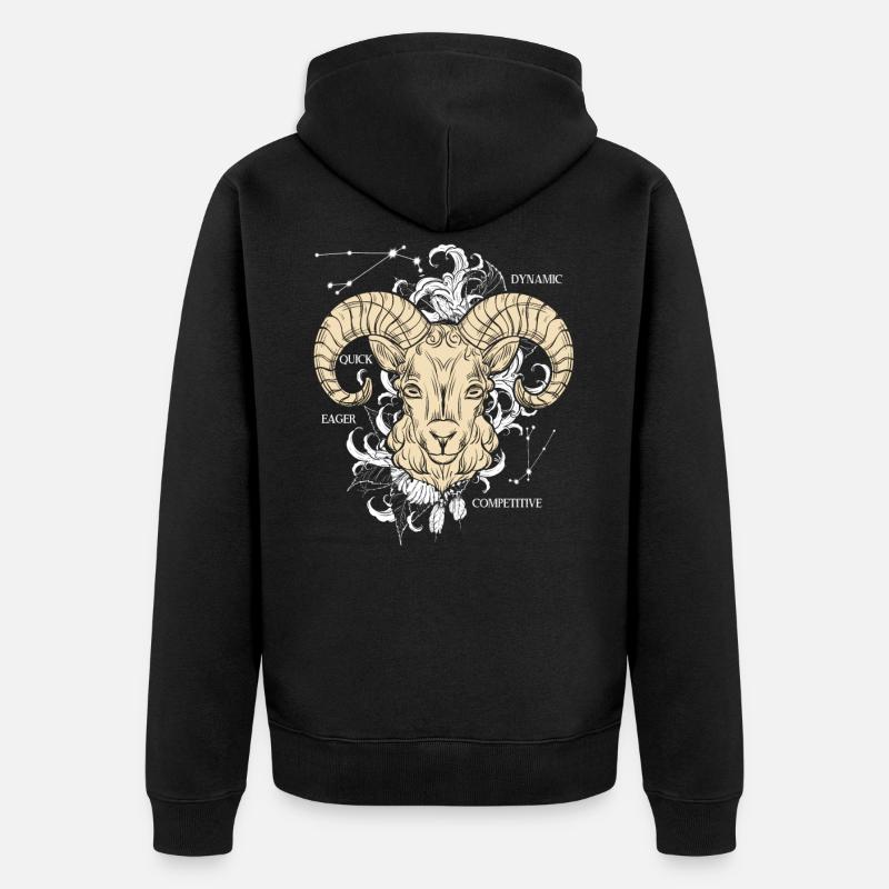 Sternzeichen Steinbock - Unisex Premium Bio Zip Hoodie - Schwarz