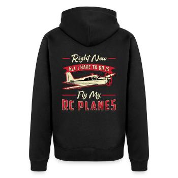 RC Model Airplane Model Airplane RC Gift - Unisex Premium Organic Zip Hoodie - black - Back - Nico (187cm)