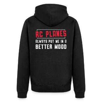 RC Model Airplane Model Airplane Gift - Unisex Premium Organic Zip Hoodie - black - Back - Nico (187cm)