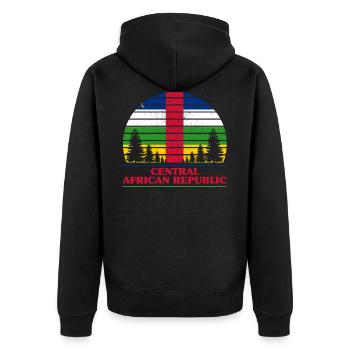République centrafricaine - Veste à capuche bio Premium Unisexe - noir - Dos - Nico (187cm)