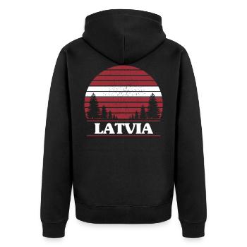 Lettonie - Veste à capuche bio Premium Unisexe - noir - Dos - Nico (187cm)