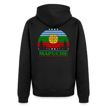 Mapuche - Unisex Premium Bio Zip Hoodie - Schwarz - Hinten - Nico (187cm)