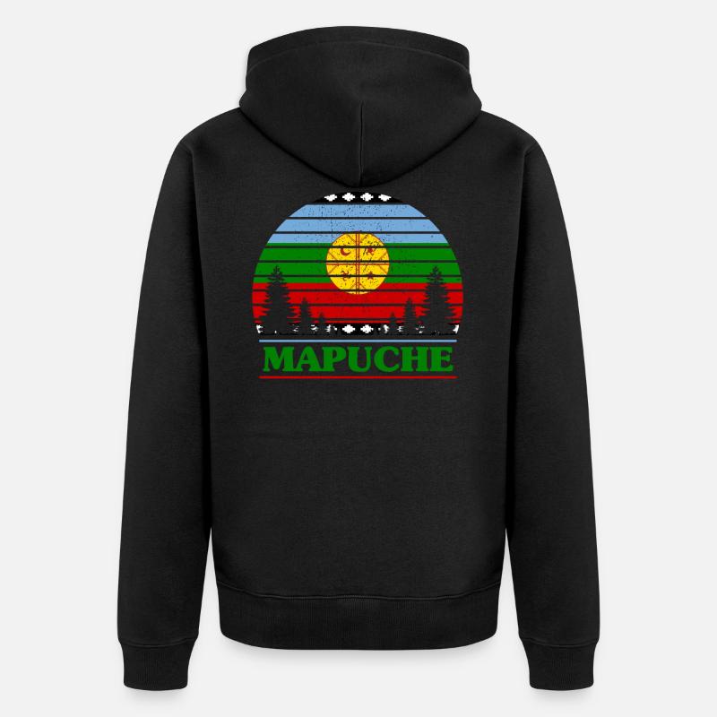 Mapuche - Unisex Premium Bio Zip Hoodie - Schwarz