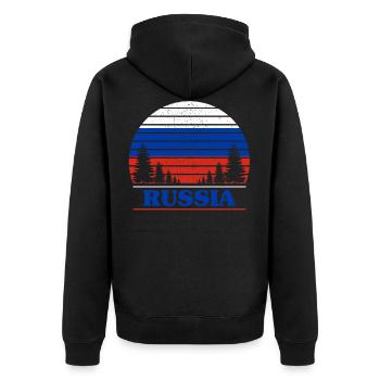 Russie - Veste à capuche bio Premium Unisexe - noir - Dos - Nico (187cm)