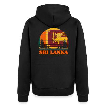 Sri Lanka - Unisex Premium Bio Zip Hoodie - Schwarz - Hinten - Nico (187cm)