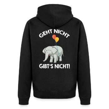 Geht nicht gibts nicht - Unisex Premium Bio Zip Hoodie - Schwarz - Hinten - Nico (187cm)