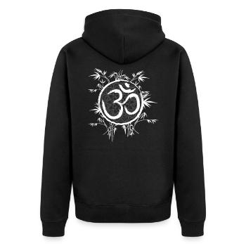 Zen Yoga Meditation Mandala Yoga Mantra Geschenk - Unisex Premium Bio Zip Hoodie - Schwarz - Hinten - Nico (187cm)