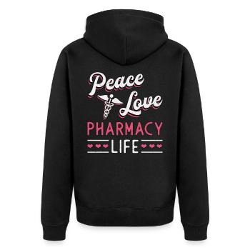 Pharmacy Technician Pharmacy Technician Gift - Unisex Premium Organic Zip Hoodie - black - Back - Nico (187cm)