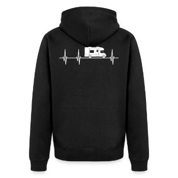Heartbeat Motorhome ECG Pulse - Unisex Premium Organic Zip Hoodie - black - Back - Nico (187cm)