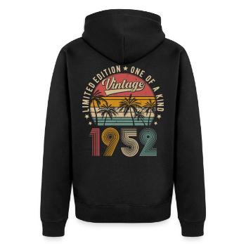 Millésime 1952 Vintage Rétro Anniversaire Cadeau - Veste à capuche bio Premium Unisexe - noir - Dos - Nico (187cm)