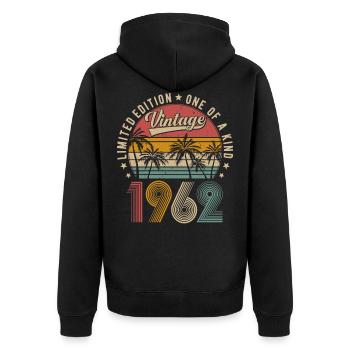Millésime 1962 Vintage Rétro Anniversaire Cadeau - Veste à capuche bio Premium Unisexe - noir - Dos - Nico (187cm)