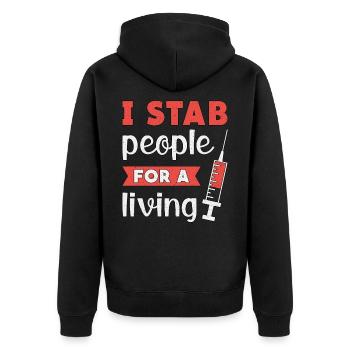 Nephrology Dialysis Technician Dialysis Gift - Unisex Premium Organic Zip Hoodie - black - Back - Nico (187cm)