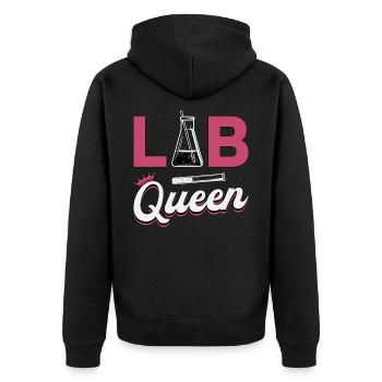 Labortechniker Labor Wissenschaft Queen Geschenk - Unisex Premium Bio Zip Hoodie - Schwarz - Hinten - Nico (187cm)
