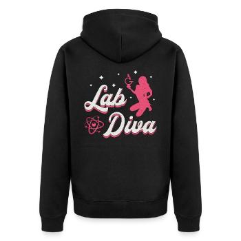 Laboratory Technician Laboratory Lab Diva Chemistry Gift - Unisex Premium Organic Zip Hoodie - black - Back - Nico (187cm)