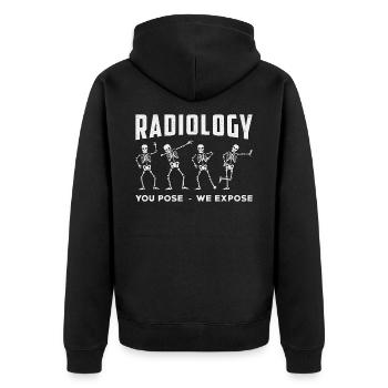 X-ray Technician Radiology Tech Rad Gift - Unisex Premium Organic Zip Hoodie - black - Back - Nico (187cm)