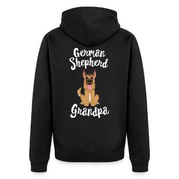 Berger allemand Grand-père Pawpa Chien Grands-parents - Veste à capuche bio Premium Unisexe - noir - Dos - Nico (187cm)