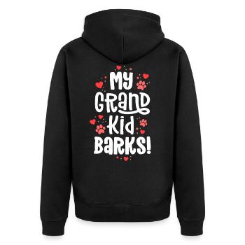 Mein Enkel bellt lustig Hund Oma Hemd Pawma - Unisex Premium Bio Zip Hoodie - Schwarz - Hinten - Nico (187cm)