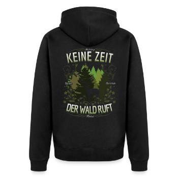 No time the forest calls deer autumn season - Unisex Premium Organic Zip Hoodie - black - Back - Nico (187cm)