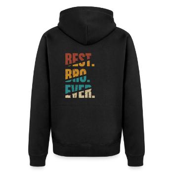 Meilleur Bro Ever Meilleur Frère Anniversaire Vintage Fun - Veste à capuche bio Premium Unisexe - noir - Dos - Nico (187cm)