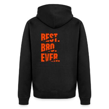 Meilleur Bro Ever Meilleur Frère Anniversaire Grunge Fun - Veste à capuche bio Premium Unisexe - noir - Dos - Nico (187cm)
