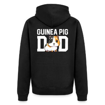 Cadeau de papa cochon d’Inde pour les amoureux du cochon d’Inde Propriétaire - Veste à capuche bio Premium Unisexe - noir - Dos - Nico (187cm)