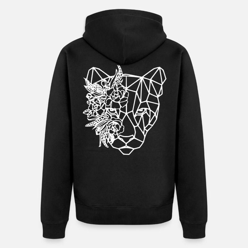 Jaguar Fleurs géométriques - Veste à capuche bio Premium Unisexe - noir
