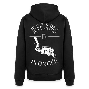 J'peux pas j'ai plongée - Veste à capuche bio Premium Unisexe - noir - Dos - Nico (187cm)