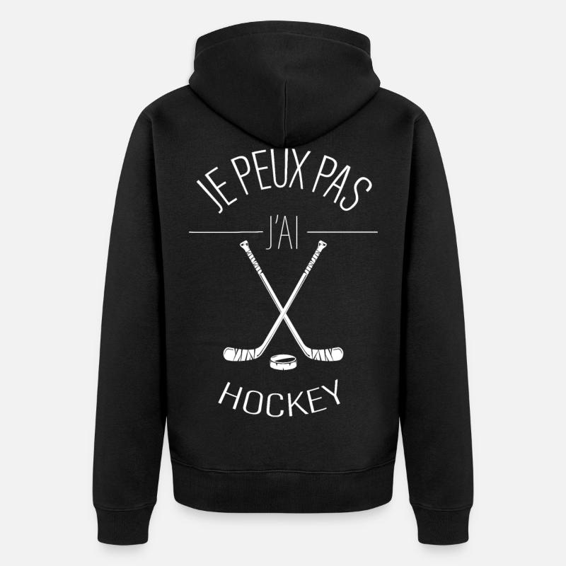 j'peux pas j'ai hockey - Veste à capuche bio Premium Unisexe - noir