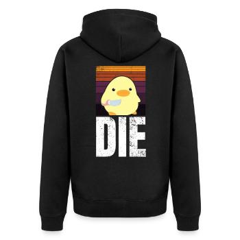 LE Canard Die Die avec Couteau Canard Avec Couteau Mème - Veste à capuche bio Premium Unisexe - noir - Dos - Nico (187cm)
