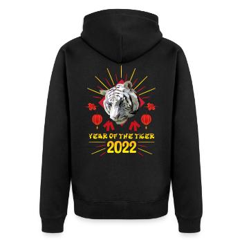 Bonne chance Joyeux Nouvel An chinois du Tigre 2022 - Veste à capuche bio Premium Unisexe - noir - Dos - Nico (187cm)