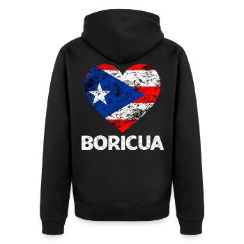 Boricua Un amoureux des Portoricains de Puerto - Veste à capuche bio Premium Unisexe - noir - Dos - Nico (187cm)