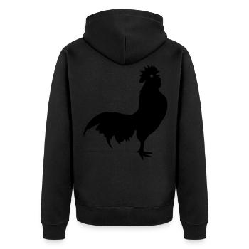 Rooster animal silhouette - Unisex Premium Organic Zip Hoodie - black - Back - Nico (187cm)