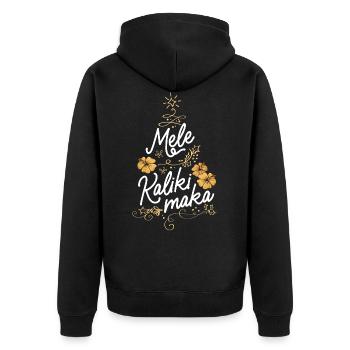 Mele Kalikimaka Tropical Christmas In Hawaii - Unisex Premium Organic Zip Hoodie - black - Back - Nico (187cm)