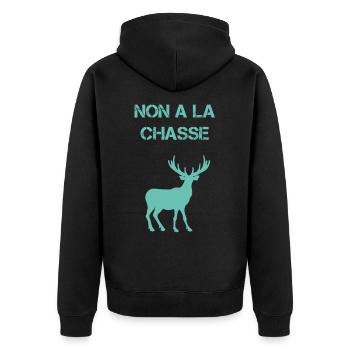 Non à la chasse oui à la nature - Veste à capuche bio Premium Unisexe - noir - Dos - Nico (187cm)