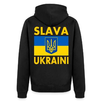 Slava ukraini - Veste à capuche bio Premium Unisexe - noir - Dos - Nico (187cm)