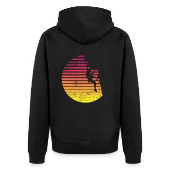 Climbing Bouldering Climbing for climbers - Unisex Premium Organic Zip Hoodie - black - Back - Nico (187cm)