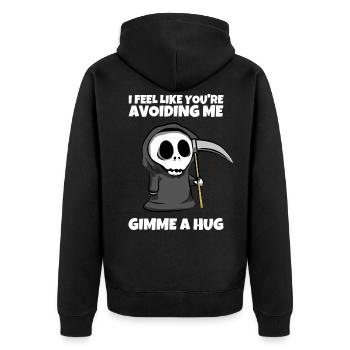 J’ai l’impression que vous m’évitez - Grim Reaper dit - Veste à capuche bio Premium Unisexe - noir - Dos - Nico (187cm)