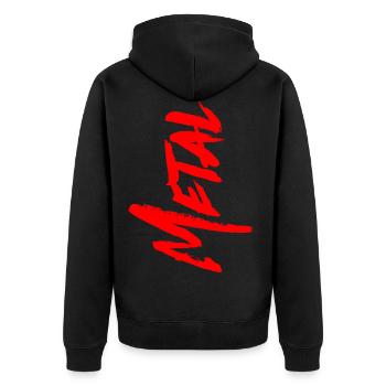 METAL Heavy Metal Death Black Rock Music - Unisex Premium Organic Zip Hoodie - black - Back - Nico (187cm)