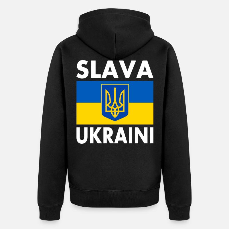 Slava ukraini - Veste à capuche bio Premium Unisexe - noir