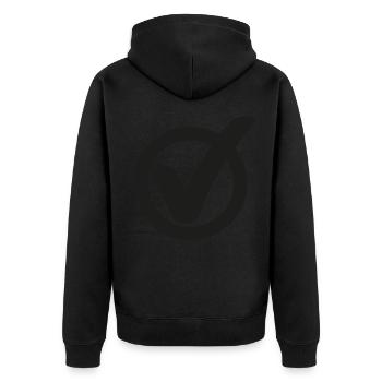 Tick Check mark sign - Unisex Premium Organic Zip Hoodie - black - Back - Nico (187cm)