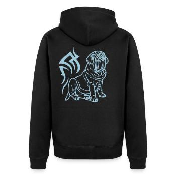 mastino © www.dog-power.nl - Unisex Premium Organic Zip Hoodie - black - Back - Nico (187cm)